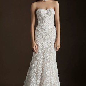 BHLDN Willowby by Watters Cecilia Convertible-Sleeve Corset Lace Wedding Gown